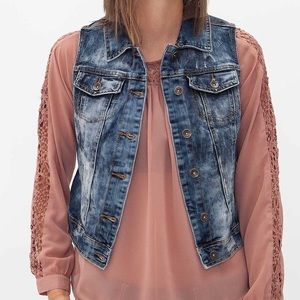 YMI Jean Jacket Distressed Denim Vest (M)